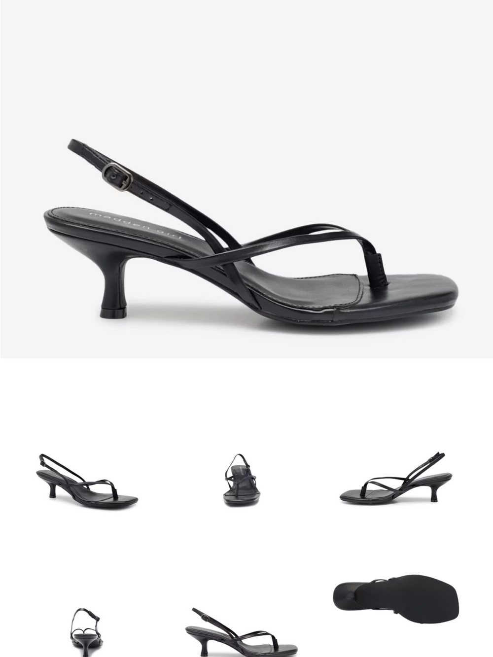 NEW Madden Girl Black Strappy Square-Toe Tie Sandals SIZE 36 / US 6